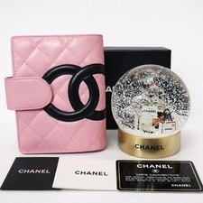 CHANEL Cambon Line Agenda Cover Rosa System Planner con Scatola Card Rara Autentica
