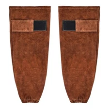 VEVOR Leather Welding Sleeves Heavy Duty Cowhide Flame Resistant Work Sleeves