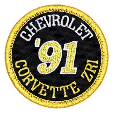 1991 Chevrolet Corvette ZR1 Embroidered Patch Black/Yellow Iron-On Sew-On Hat