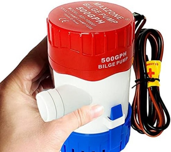 12V Water Pump 1100GPH Bilge Pump Non-Automatic for Ponds Pools Spas Boats