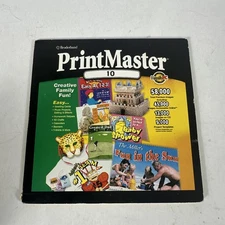 Broderbund PrintMaster 10 Publishing Suite Windows 95 98 2000 Program CD ROM