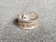 alter 925er Silber-Ring - teilweise vergoldet, Nachlass, Vintage, Retro, Tribal