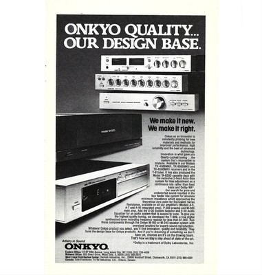 Print Ad Onkyo Vintage Audio Equipment Advertisement 1970s Sound Systems Vintage
