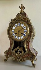Rare Antique French Boulle Clock Faux Tortoise Shell Beautiful Ornate
