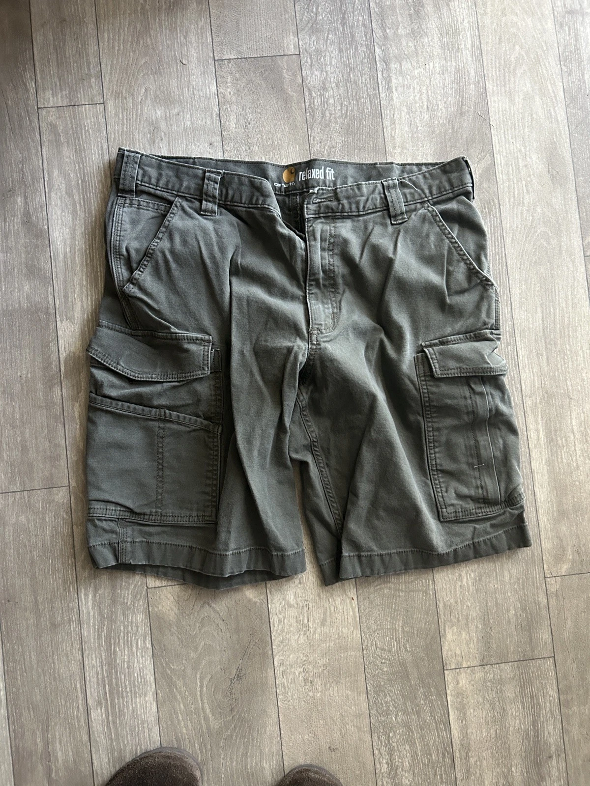 Carhartt Cargo Shorts Mens 36 Olive Green Chino Relaxed Fit Utility Workwear