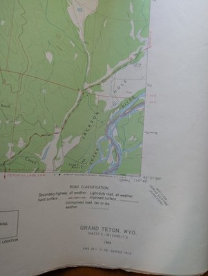 USGS Topo Map 7.5' Grand Teton, WYOMING N4337.5-W11045 (1968)