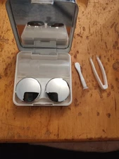 Contact Lens Box Case Solution Bottle Mirror Tweezers Remover