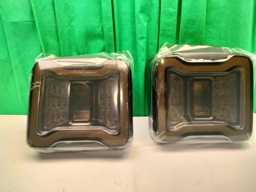 Smoked Led Tail Lights w/Running Turn Signal For Jeep 2018-2024 Wrangler JL JLU - Picture 2 of 12