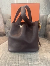 2025 Hermes Picotin 18  Rouge H/ Bordeoux Burgundy Wine Gold Hdw With Box Usa