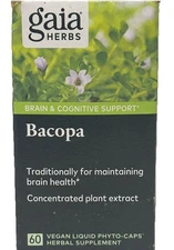 Gaia Herbs - Bacopa - Traditional Brain & Cognitive Herbal Supplement |EXP 12/27