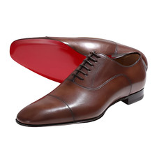 Handmade Brown Genuine Leather Oxford Lace Up Cap Toe Dress Office Shoes For Men