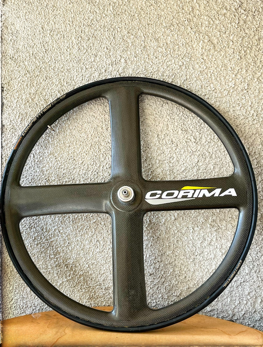 Corima medium 650c ホイール Track Corima 4 Spoke Carbon Front Wheel 650c Tubular – Made in