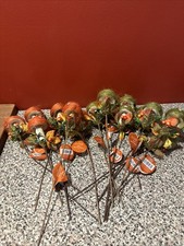 Mushroom Floral Picks 7 Orange  9 Green Decor SH7