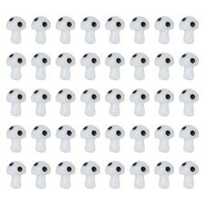 0.5" x 0.4" Cute Mushroom Beads, 40 Pcs Small Glass Beads, White