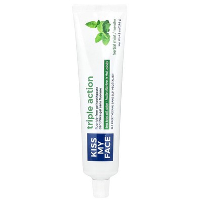 Triple Action Fluoride-Free Gel Toothpaste, Herbal Mint, 4.5 oz (127.6 g)
