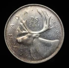 1962 - Canada - 25 cent silver coin - Canadian Quarter