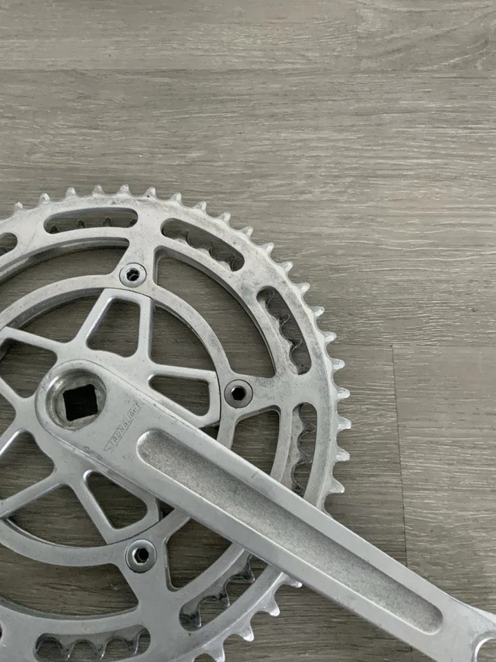 JUEGO DE BIELAS STRONGLIGHT DOBLE 42-52 DIENTES 170 MM LONGITUD BRAZO PEDAL FRANCÉS ROSCAS Foto 3 de 4