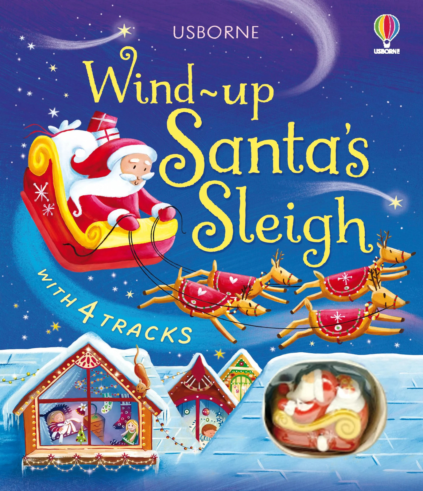Usborne Christmas Collection Board Book Wind-Up Santas Sleigh by Fiona Watt NEW