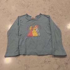 Vintage Disney Store Girls Toddler Size 4/5 Long Sleeve T Shirt Princesses 90s