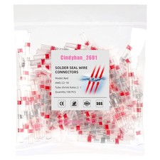 100 Solder Seal Wire Connectors Waterproof Heat Shrink Butt Connectors Terminals