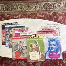 Lot of 16 Vintage Piano sheet music from 40s WWII era Crosby Sinatra Garland