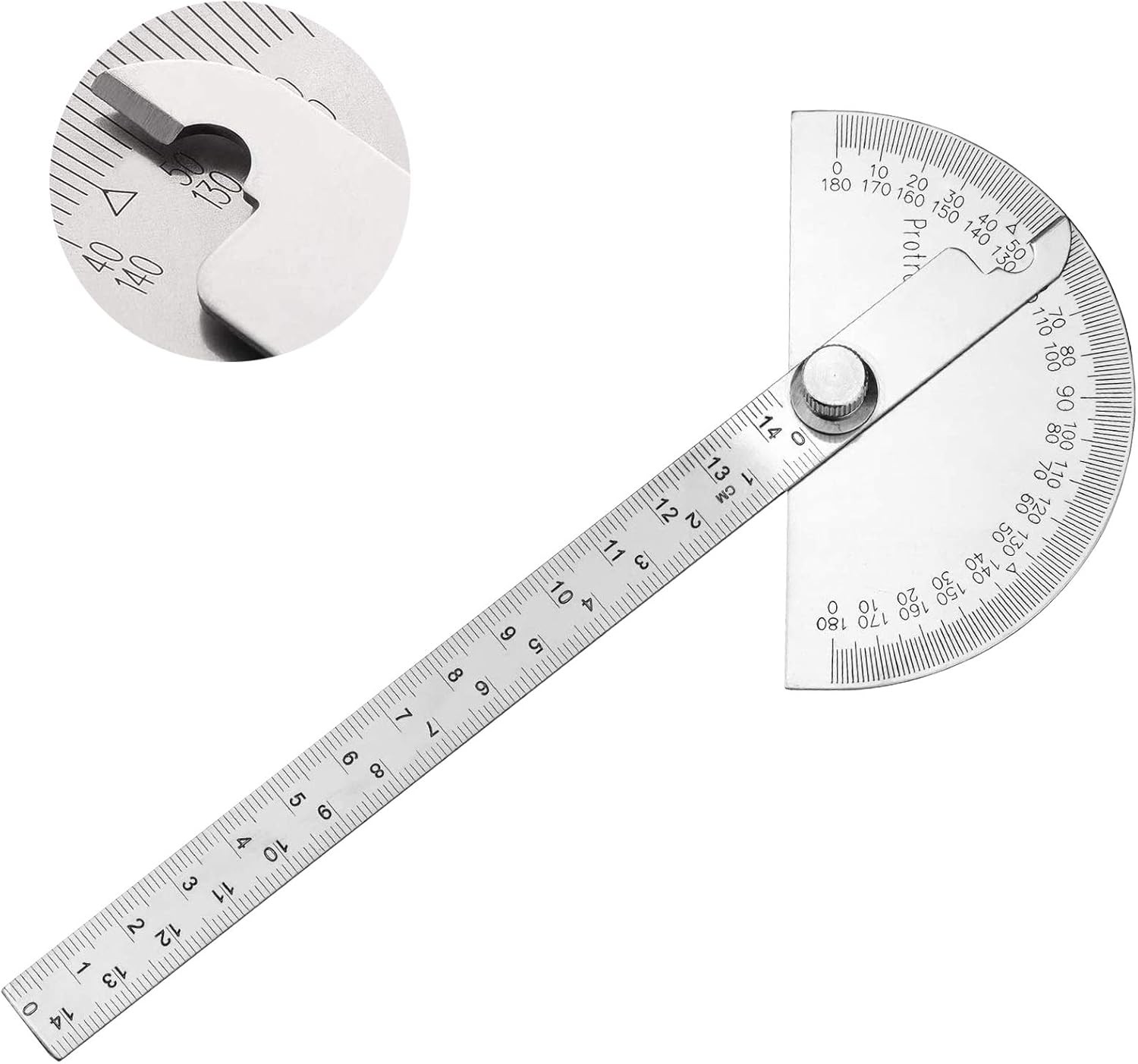 Stainless Steel Protractor 0-180° Degree Protractor Angle Gauges Arm Measuring