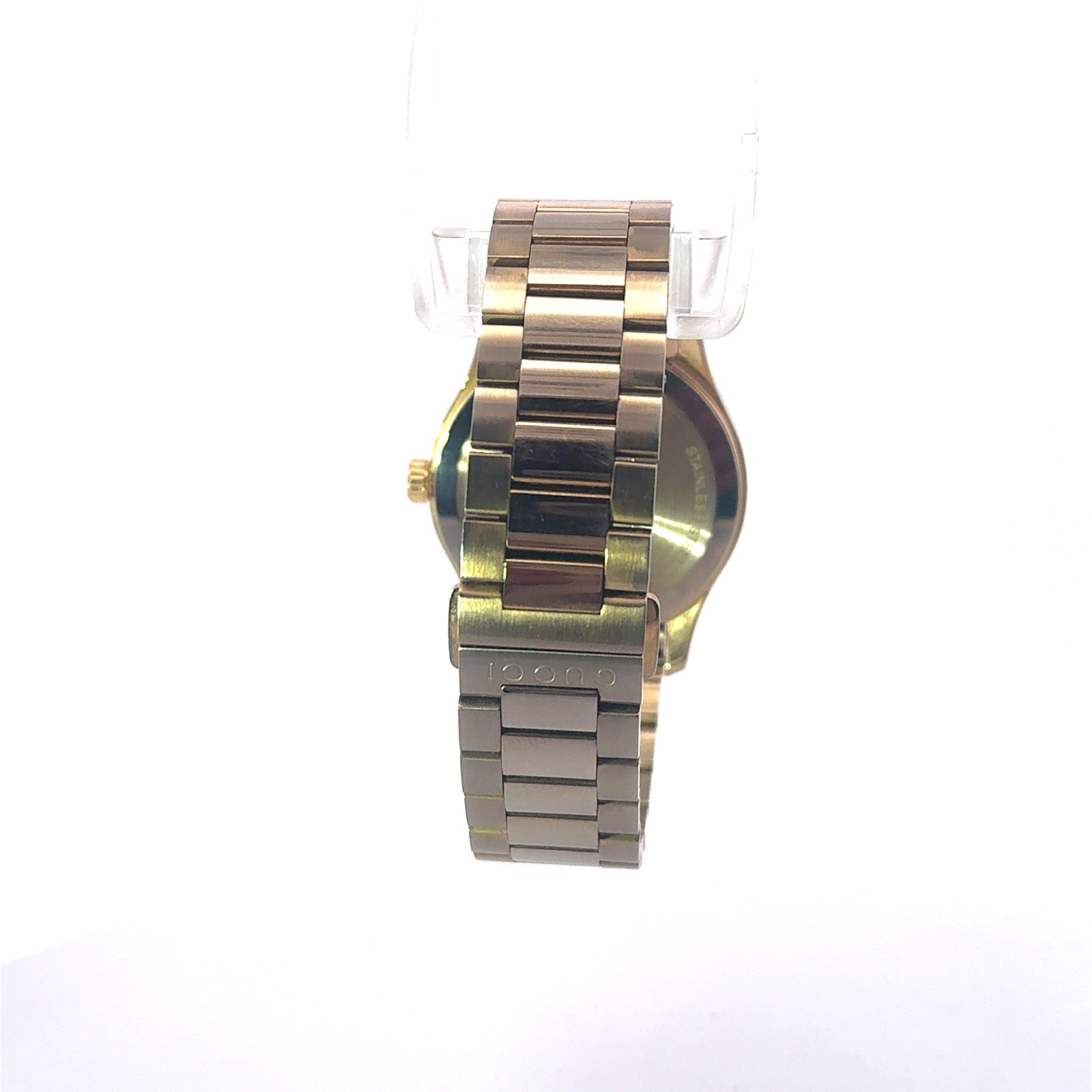 Gucci G-Timeless 126.4 Gents Swiss Watch Geometric Dial Gold Dial w/ Date 38mm image 5