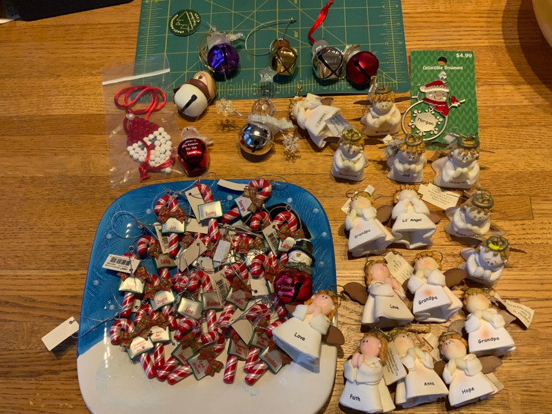 lot vintage modern ganz encore candycane angel personalized Christmas ornaments