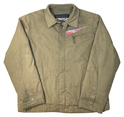 Troy Lee Designs Station Jacket Mens Large Khaki Lined Distressed Coat - Image 1 of 4