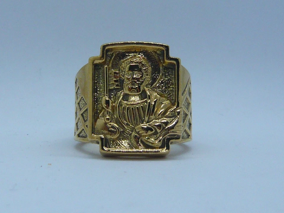 ANELLO POPE LEON XIV 925 STERLING SILVER PISCATORIUS RING SAN PIETRO GOLDPLATED