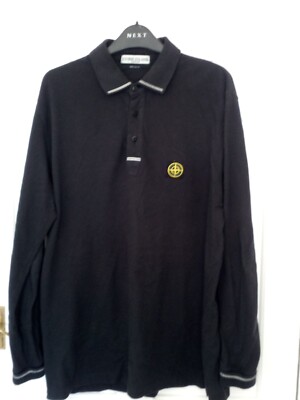 stone island long sleeve black polo size l UK
