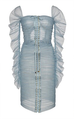 Dolce Gabbana draped lace bustier dress