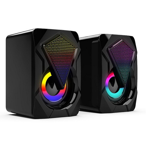 2* For Desktop Computer Mini RGB Colorful USB Wired Subwoofer Speaker Multimedia - Picture 3 of 7