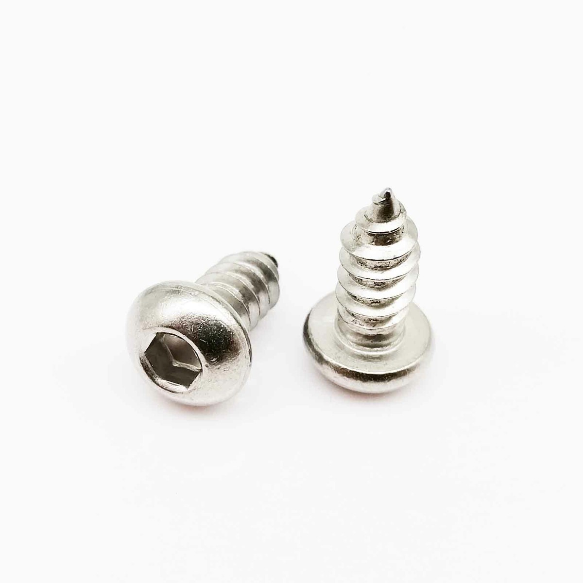 M3 x 8mm (100 pcs) Button Head Socket Cap Sheet Metal Screws, 304 Stainless Steel 18/8, Allen Hex Drive 2mm, Wood Screws with Self Tapping Point