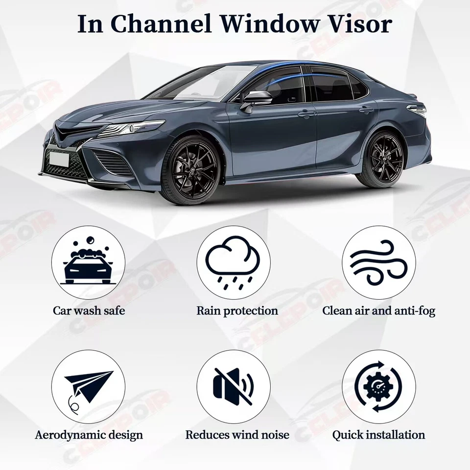 Viseiras de janela de fumaça protetoras de chuva para Jeep Grand Cherokee 2011-2021 defletor de ventilação - Imagem 2 de 4