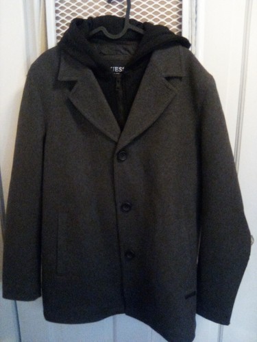 Men's Guess Dress Casual Jacket Size Small w/detachable hood