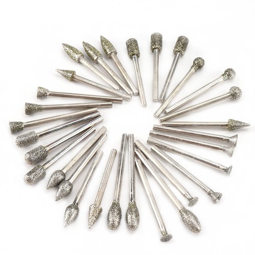Jual 3mm 30pcs Diamond Rotary Grinding Burr Set Drill Bit Head 3 mm 30 Pc Bor Mata Gerinda | Indonesia