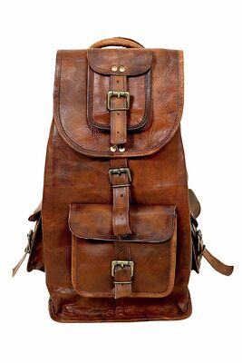 Echt Leder City Bag Rucksack Backpack Aktentasche Reisetasche Handarbeit OVER...