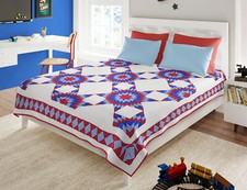 Queen size American made Star Field Patchwork - FINISHED QUILT - Incredible 