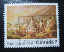CANADA STAMPS USED #553i 1971 "PAUL KANE" STROKE ON TEEPEE VARIETY