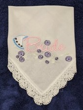 Beautiful Bride Handkerchief with Crocheted Edges
