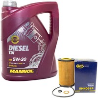 MotoröL Set 5W-30 5 Liter + ÖLfilter Sh 4061 P FüR Hyundai Kia Nissan Renault