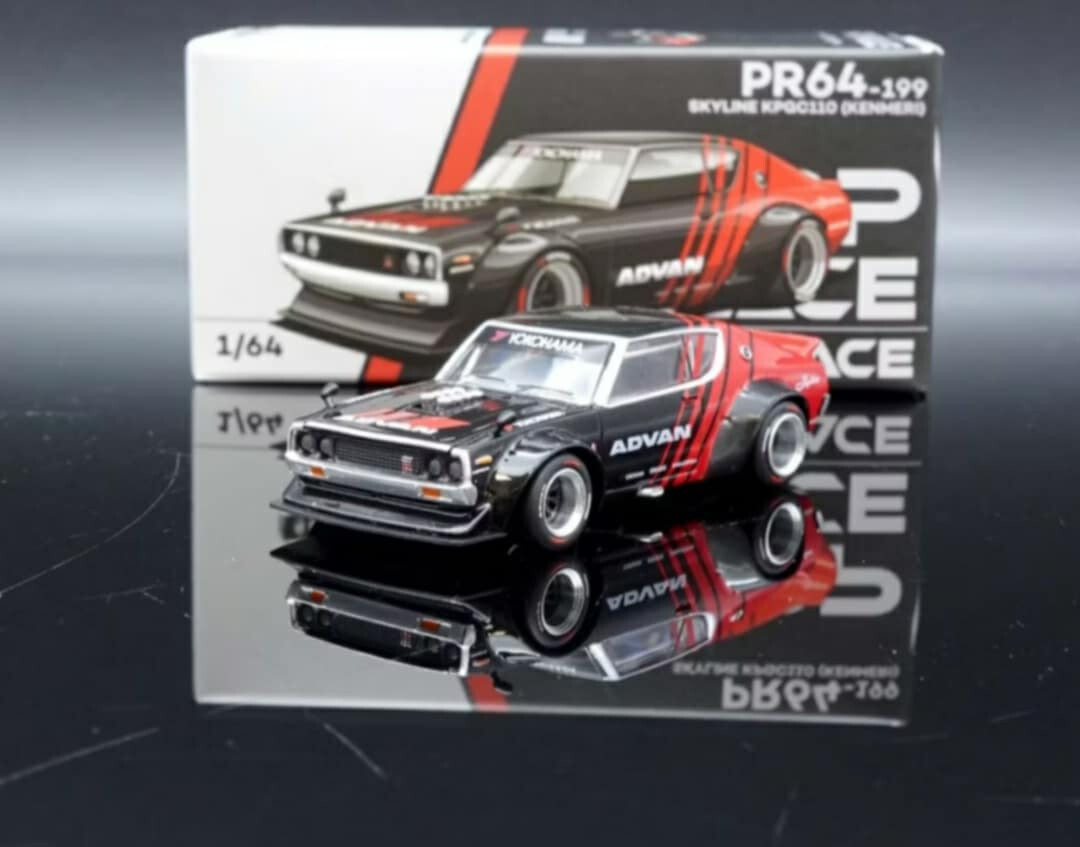 POP RACE NISSAN SKYLINE GT-R DRIFT ADVAN KPGC110 PR64-199