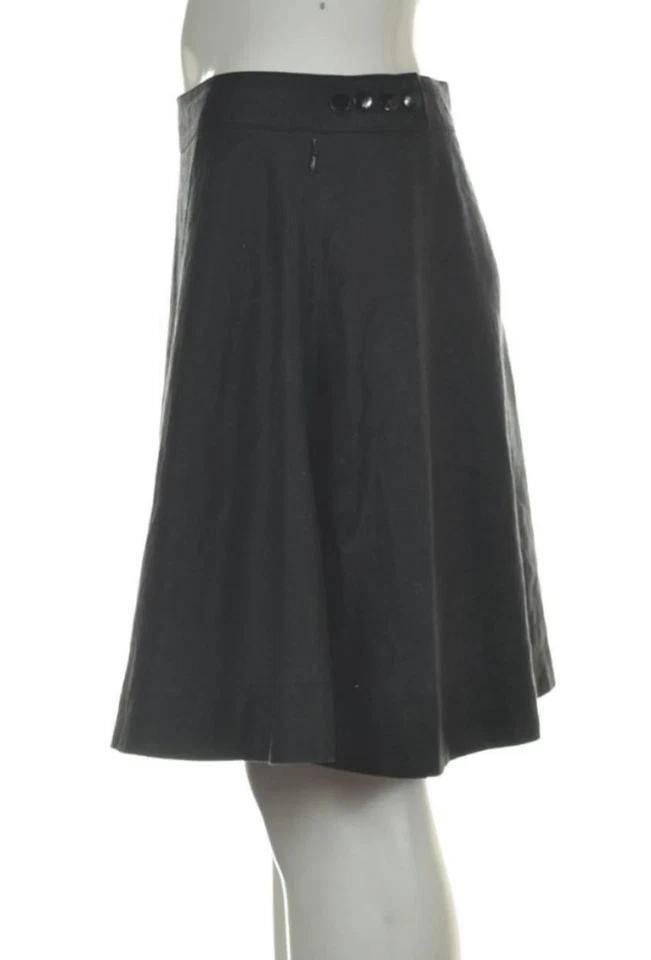 Falda Lux para mujer talla 6 negra lisa línea A por encima de la rodilla lino Foto 3 de 4