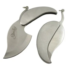 New Silver Leaf Folding Pocket Knife With Key Ring
