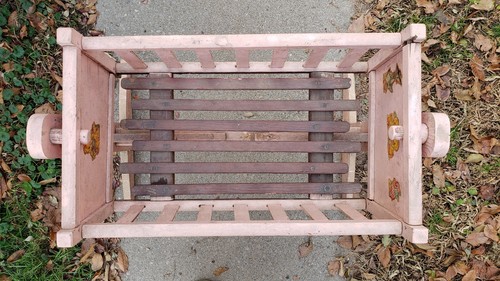 Vintage Bassinet Cradle Baby Antique Wooden Cradle Could Be Used For Dolls - Picture 8 of 12