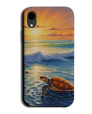 Meeresschildkröte Handyhülle Abdeckung Schildkröten Schildkröte Ozean Malerei Design Sonnenuntergang DD75