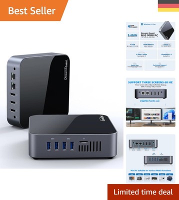 Eleganter DreamQuest Mini PC mit Intel N95 und erweiterbarer Speicheroption