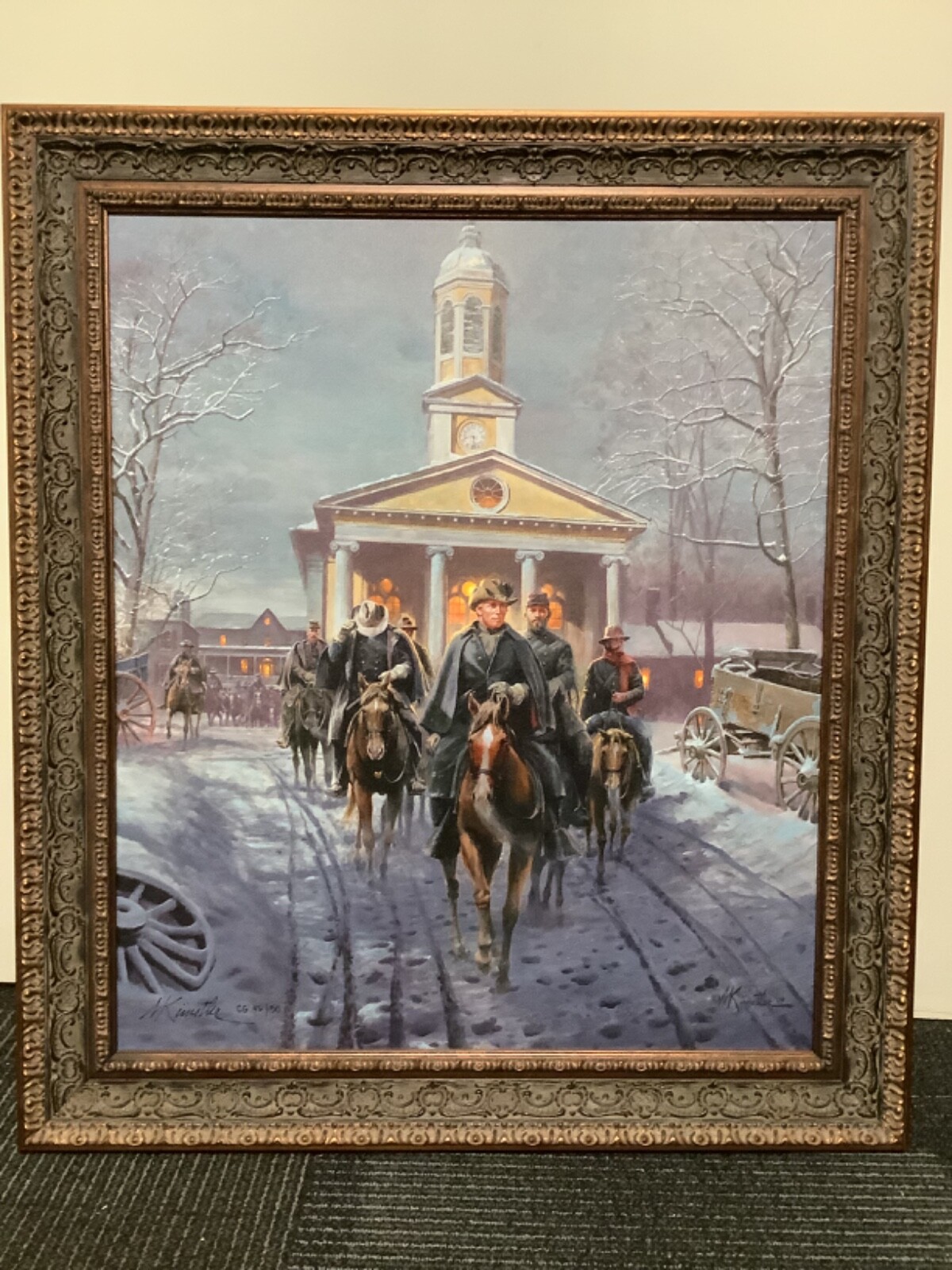 Mort Kunstler Gray Ghost 46/50 Classic Canvas Giclee 27”x23” Rare Size