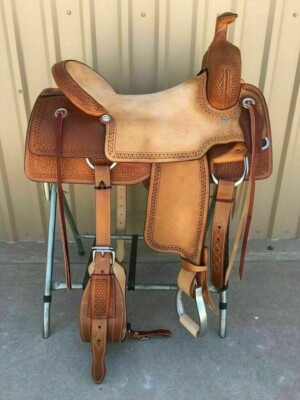 Best Quality Western Leather Barrel Rough Out Saddle With Free Matching Tack Set
